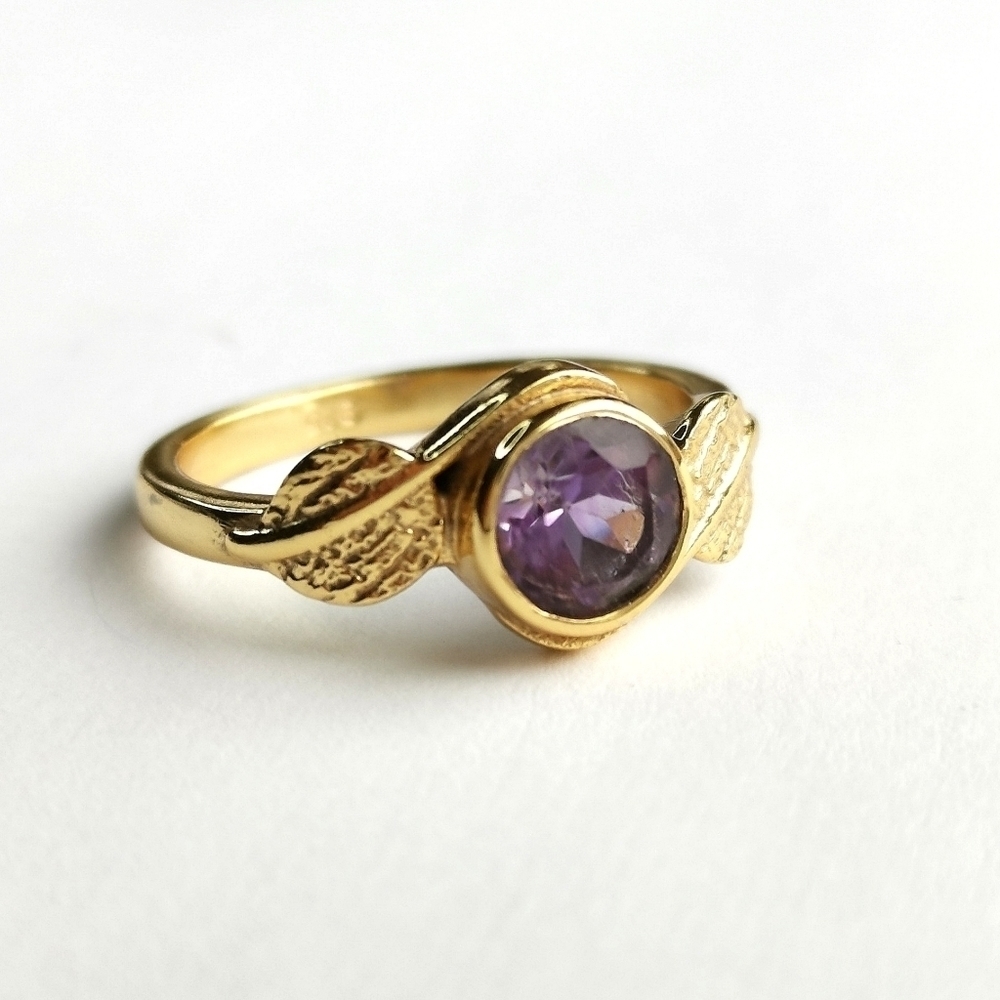 Amethyst Ring in 14k gold fill size 7 🆕
